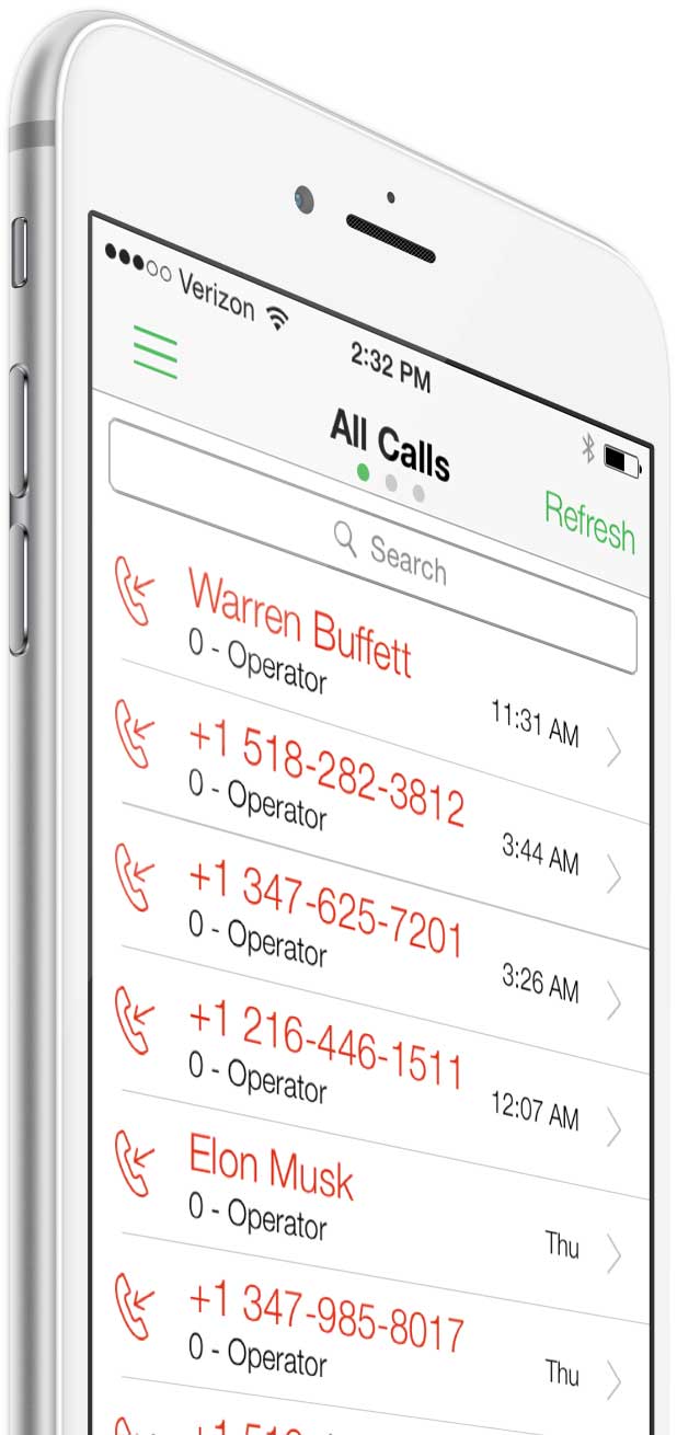iphone recent calls