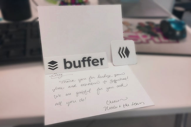 buffer thank you note