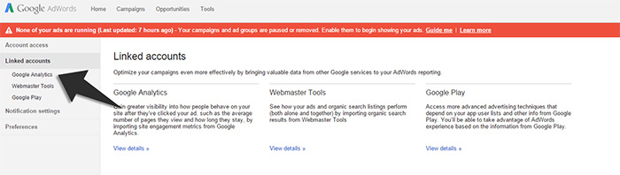 Syncing google adwords step2