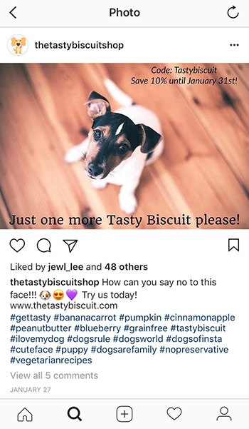 tasty biscuit mobile instagram social post