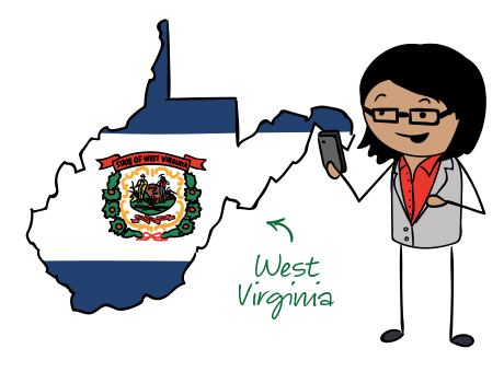 West Virginia phone number map