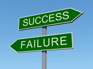 Sign Pointing to Success and Failure