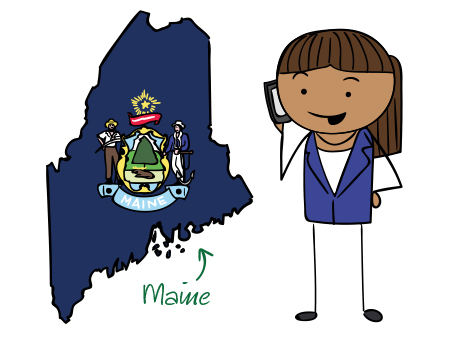 Maine phone number map