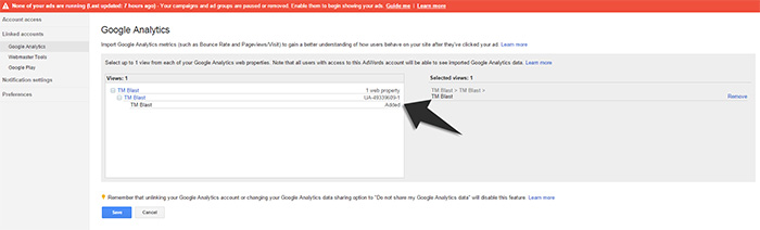 Syncing google adwords step3