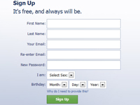 Facebook Login Screen