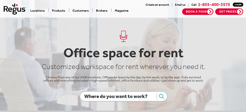 regus landing page