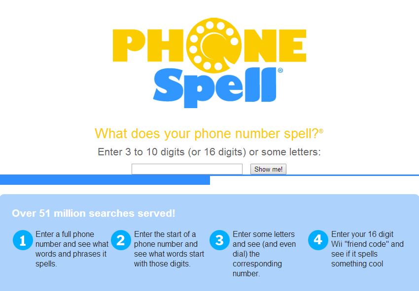 phone number letters to words