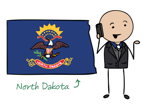 North Dakota phone number map