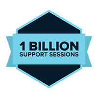 One Billion Support Sessions sticker.