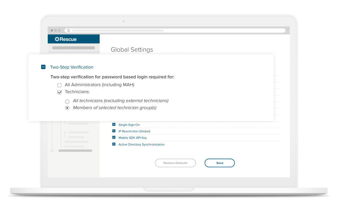 Rescue’s two step verification process.