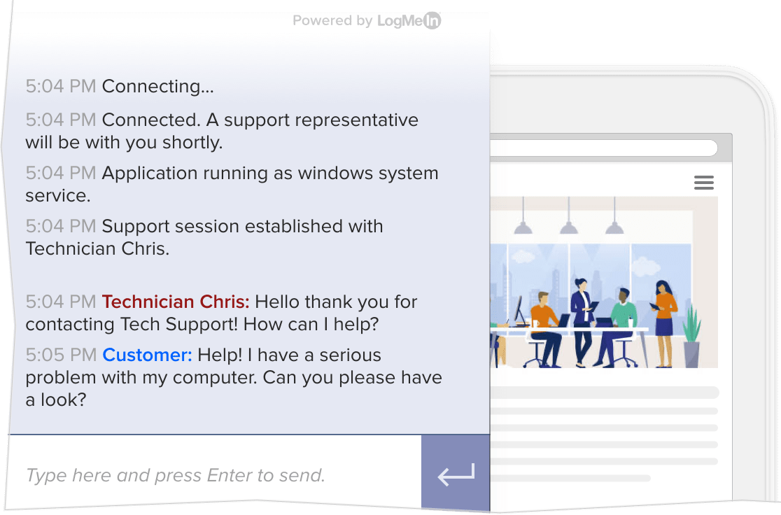 A custom chat window with your branding.